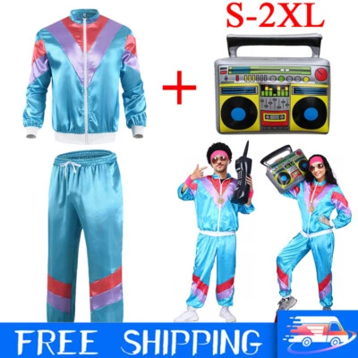 MARKENLOS Trainingsanzug set 80er 90er Jahre Kostüm Karneval Fasching Herren DamenKleidung