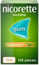 Nicorette Gum Fruit Fusion 2mg 105 pieces Fruitfusion ""USA SELLER - FAST SHIP""