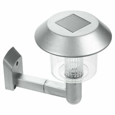 6, 10 x Silver Solar Powered LED Wall Light Outdoor Garden Path Safety Lighting