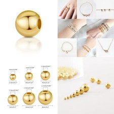 US 50 400Pc 3 8mm 14K Gold Plated Seamless Uniform Smooth Round Spacer Ball Bead