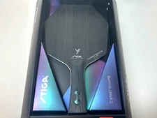 STIGA Cyber Shape Carbon fiber Hexagonal Racket Black FL Table Tennis NEW in Box