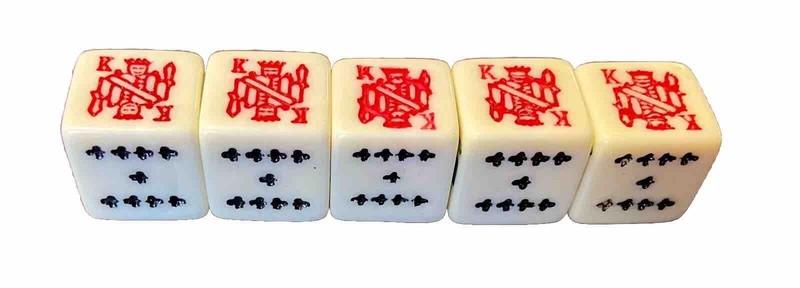 Set Of 5 Vintage POKER DICE PREOWNED Poker Game Dice Free USA Shipping!