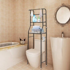 Over The Toilet Storage Rack 4-Tier Metal Bathroom Shelf Space Saver Organizer