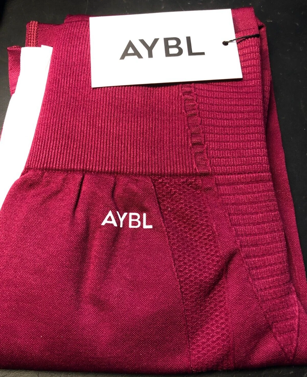 AYBL AY879 Womens Balance V2 Seamless Gym Leggings Purple Wine. Size XSmall