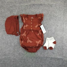 Carter's Baby Girl 3-Piece Bodysuit & Bonnet Outfit Set NWT Size 9m, 12m Bird