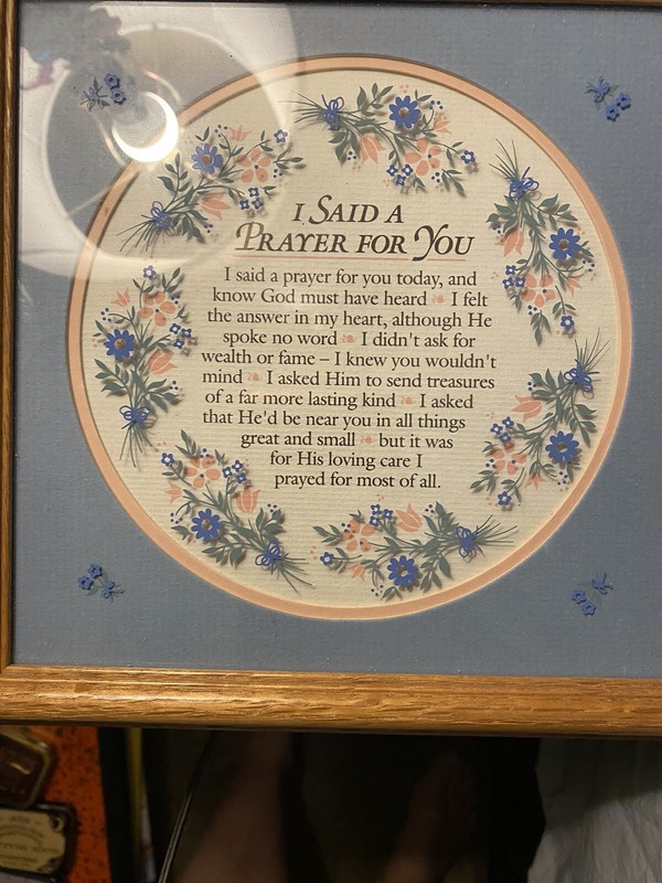 Imagine Design Framed Picture Prayer "I Said A Prayer For You" Square 3D RARE