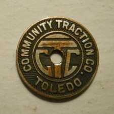Community Traction Company (Toledo, Ohio) transit token - OH860M