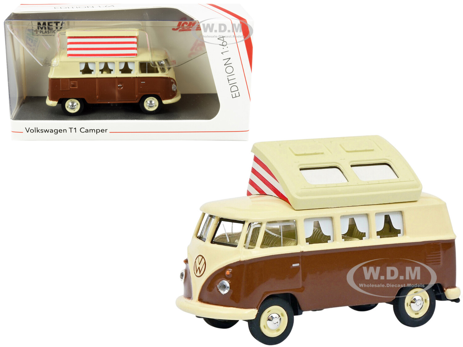 ТУРИСТИЧЕСКИЙ АВТОБУС VOLKSWAGEN T1 с ОТКИДНОЙ КРЫШЕЙ КОРИЧНЕВОГО ЦВЕТА 1/64, ИЗГОТОВЛЕННЫЙ НА ЗАКАЗ SCHUCO 452026600