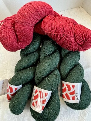 Kraemer Yarn Lot Sterling Silk & Silver Superwash Merino Wool USA 4 Hanks
