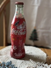 Christmas 2003 Holiday Edition UNOPENED COCA COLA GLASS BOTTLE