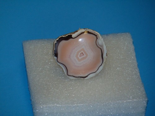 Pink Agate Cabochon Natural Raw Edge Center Cut 35.3mm x 31.8mm NOS - Picture 7 of 15