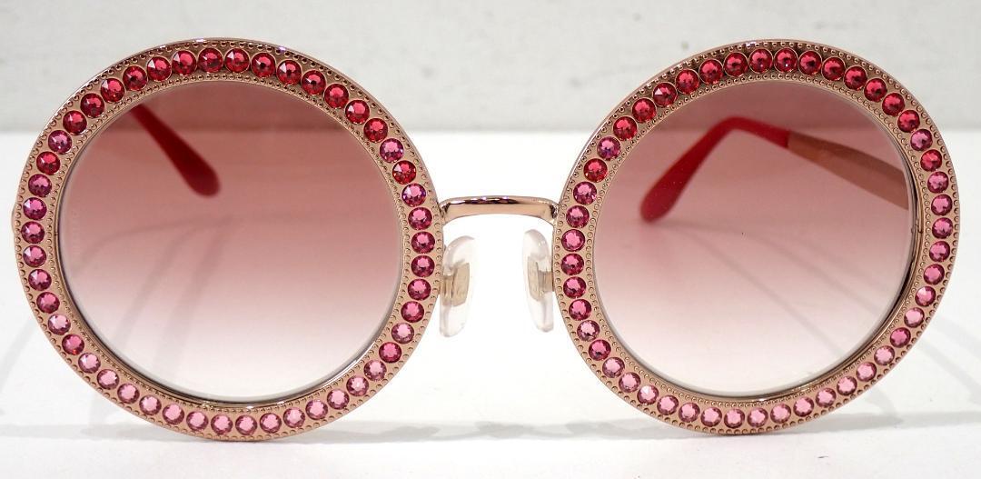 美品ドルガバ ラウンド ストーン サングラス DG2170-B 1190 Dolce&Gabbana Women Round Stone Sunglasses Dg2170-B 1190