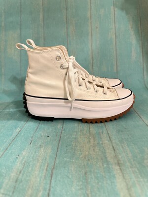 Converse White Leather High Top Sneakers M6/W8 CONVERSE Chuck Taylor All Star White High Top Shoes - WHITE  main image 4