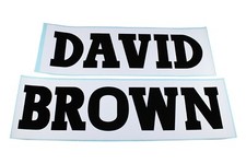 David Brown Decal black on white, 4&rdquo; high letters, 35&rdquo; long (41352)