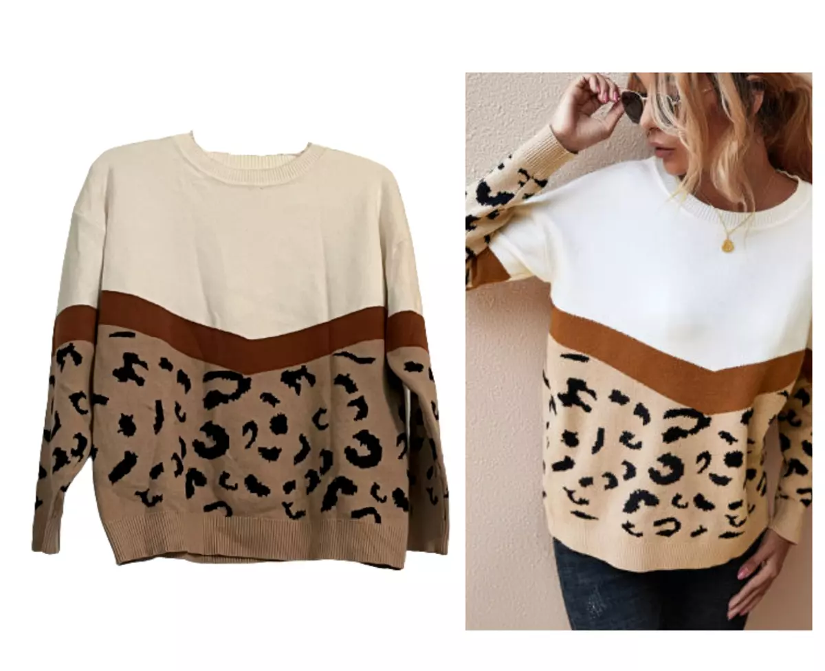 Leopard and deals stripe sweater