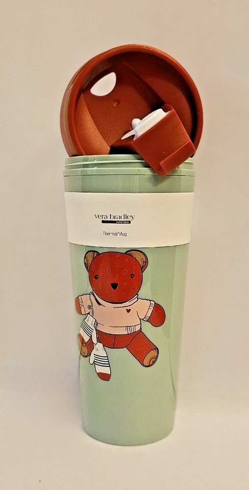 Taza de viaje térmica Vera Bradley 16 oz en peluche tostado Foto 4 de 4