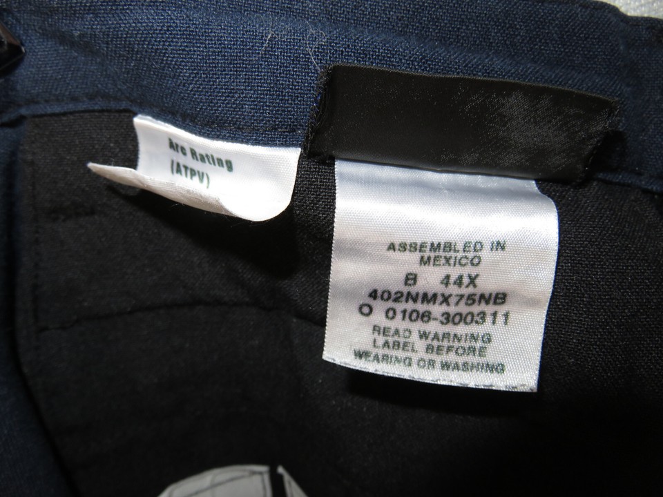 Workrite 402NMX75NB FR ATPV ARC Rated Nomex Pants 44x29 Midnight Navy