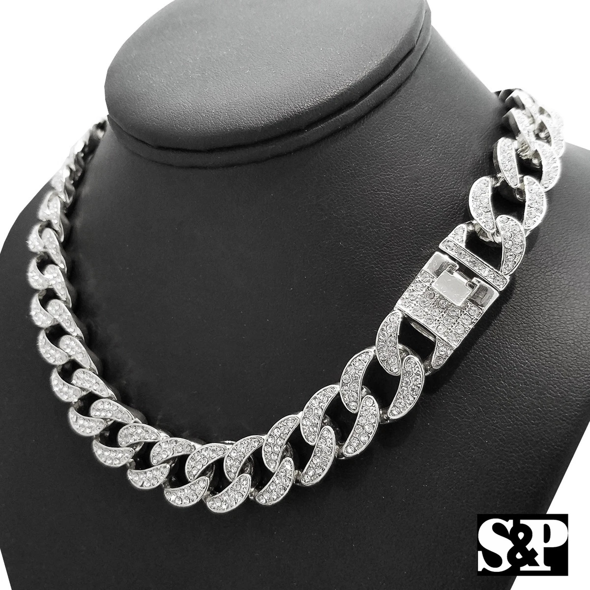 White gold hotsell cuban choker
