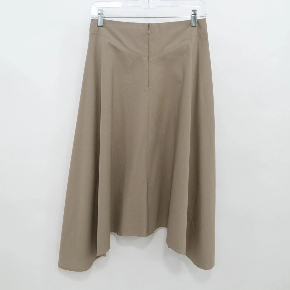 Shamask A-Line Skirt Womens 6 Asymmetrical Hem Taupe Beige Cotton Lagenlook USA - Image 4 of 4