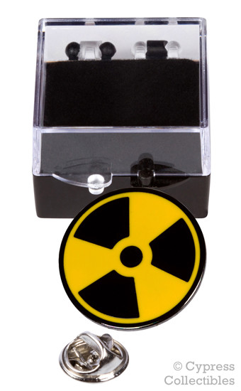 PinAddict Nuclear Radiation Symbol Lapel Pin Tie Tack Yellow