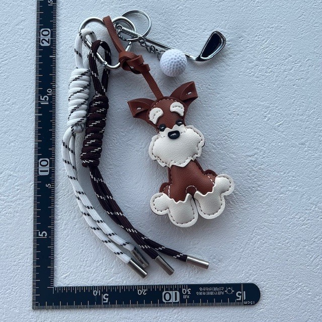 Schnauzer Bag Charm Keychain for Golf Lovers