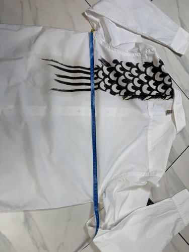 Visvim Japan Brand Carp Print White Long Sleeve Button Shirt Size 4 - Picture 13 of 15