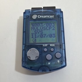 Sega Dreamcast VMU Visual Memory Unit Clear Smoke Blue Grey HKT-7000 w/Cover