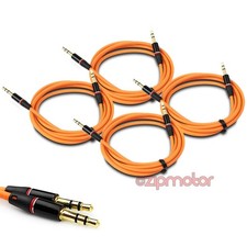 4X 4FT 3.5MM AUX M/M AUDIO CABLE ORANGE FOR LG OPTIMUS G2 L9 HTC DESIRE MOTO X G