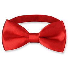 Adjustable Boys Kids Bow Tie Solid Pre Tied for Wedding Party Dress up Red