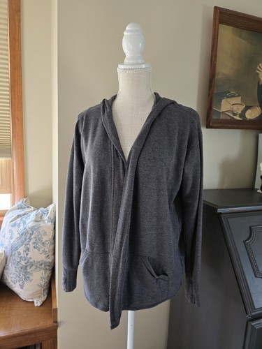 Athleta Girl Size 14 XL Gray Hooded Open Sweatshirt Cardigan - Picture 1 of 6