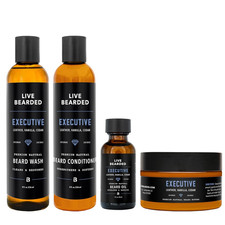 Complete Beard Grooming Kit 4 Step Natural Wash Conditioner Oil Butter Cedar