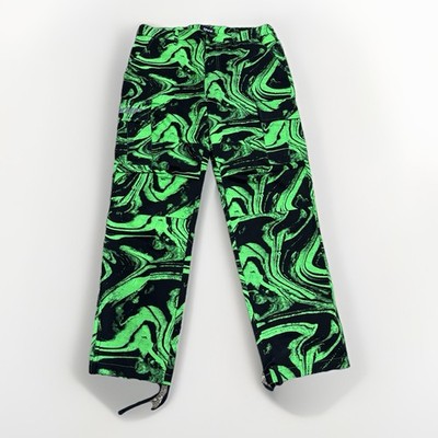 Rare RIPNDIP Size 36 Heavy Cotton Swamp Cargo Pants Black Acid Green Streetwear