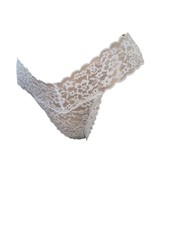 Victoria's Secret All Over Floral Lace Thong Panty White Women's Medium New NWT