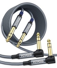 1/4 Inch TRS Instrument Cable 10ft 2Pack ,Akoada Right Angle 6.35mm Male Jac...