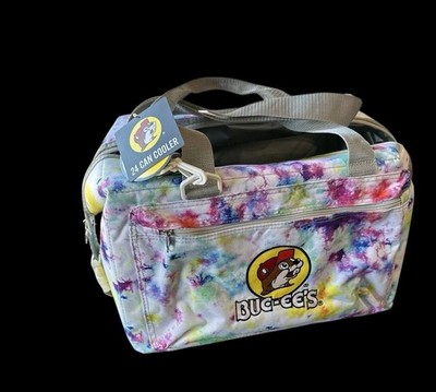 Buc-ees Insulated Travel Cooler Bag 24 Cans Tie Dye Embroidered 16 X 8 X 10 in