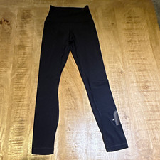 lululemon athletica Women's Black Solid Ankle Leggings Size 0 Nylon Logo