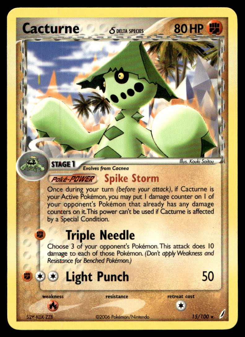 EX-NM Crystal Guardians Cacturne (Delta Species) Rare 15/100 2006 Pokemon TCG