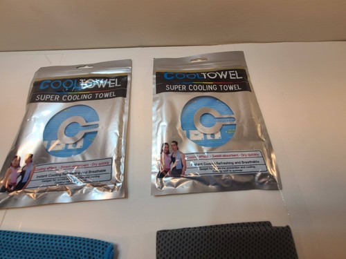 Cool Instant Cooling Towels For Gym-Yoga-Running - Blue and Green - Lot of 2 - Picture 4 of 17