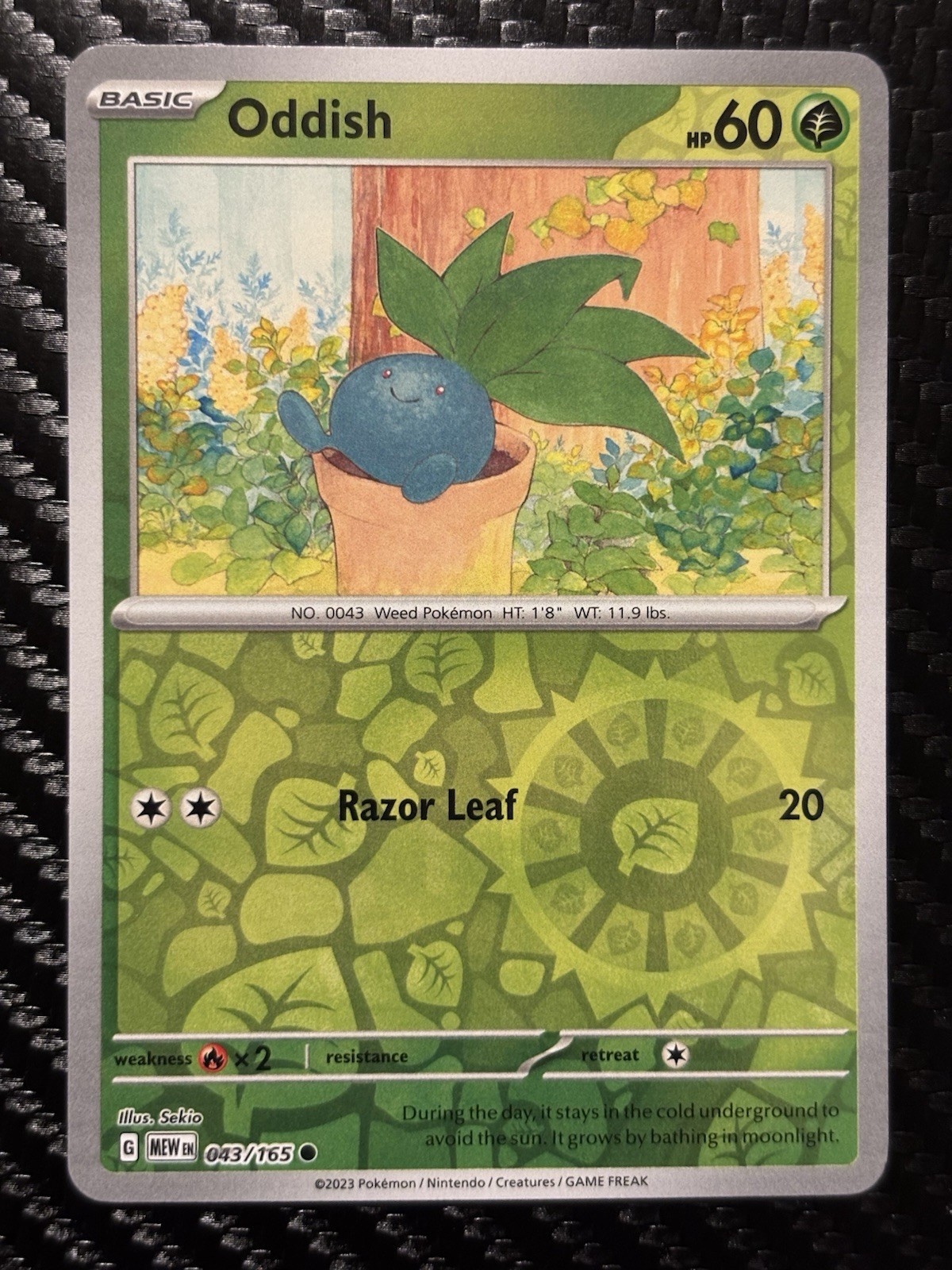 Pokémon TCG Oddish Reverse Holo Card 43/165 Scarlet & Violet 151