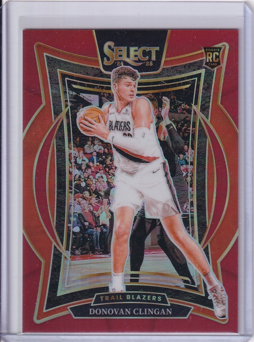 2024-25 Select Basketball #69 Donovan Clingan Red Prizm #/199 Concourse (RC)