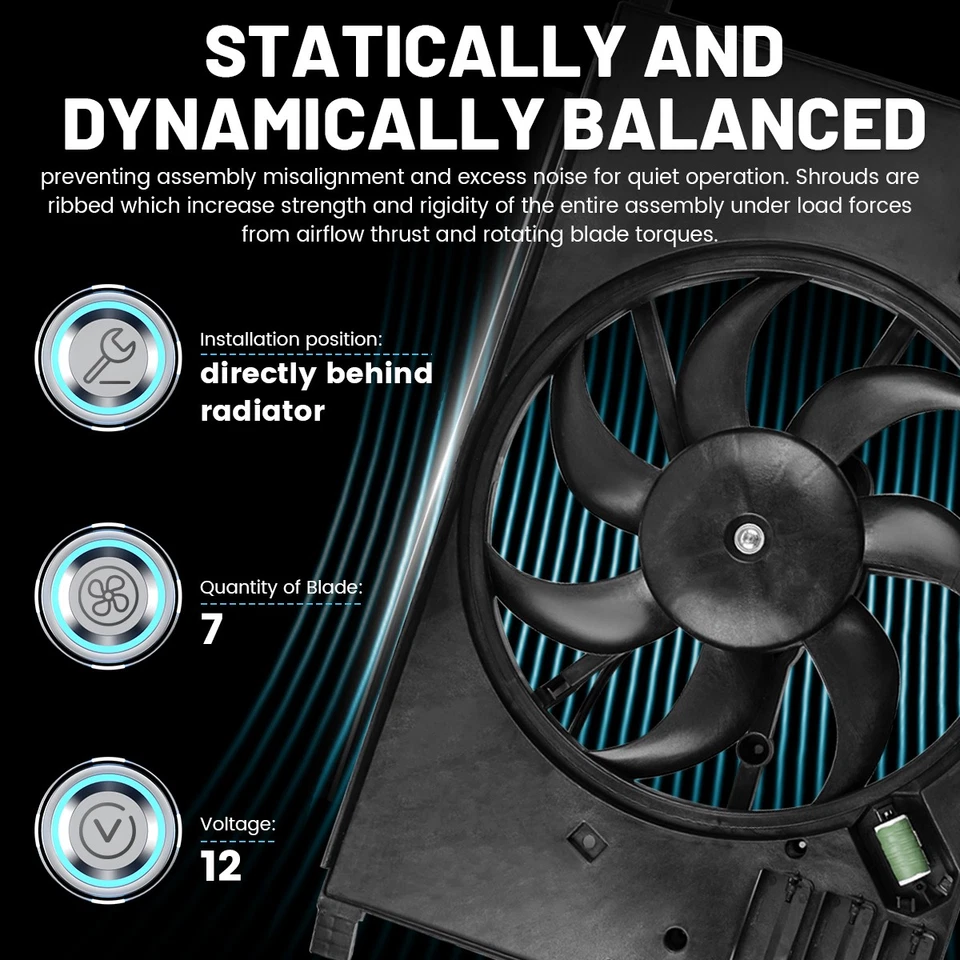 Radiator Cooling Fan For 2015-2018 Fiat 500X Jeep Renegade Ram ProMaster City Foto 4 de 4