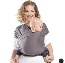 The Boba Wrap Organic Dark Gray Award Winning Baby Wrap Carrier Birth to 35 lbs