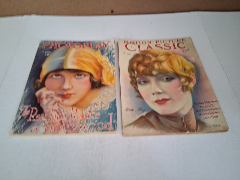 Lot X 2 VTG Photoplay June 1927, Motion Picture Classic May 1928 Magazines Z15