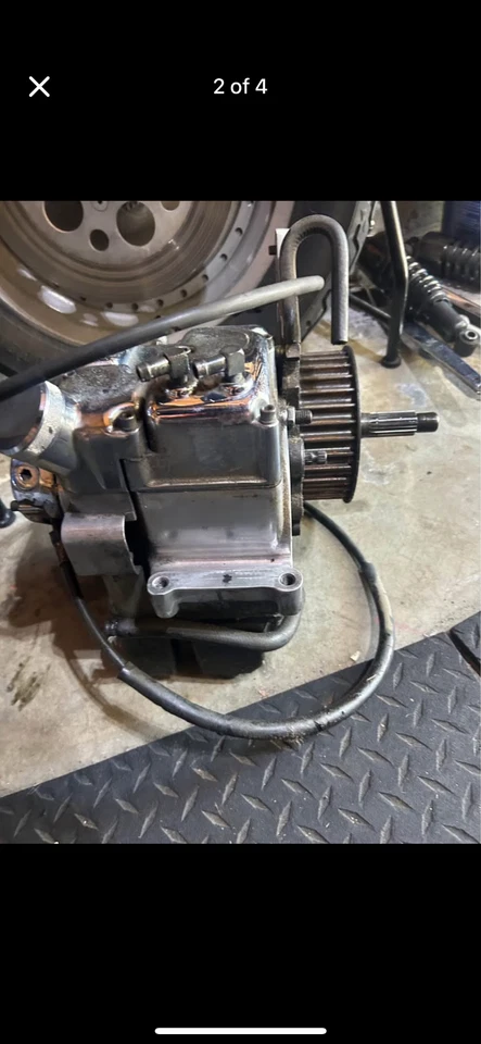 Harley Dyna 1992 OEM caja de cambios transmisión de 5 velocidades buen estado cubiertas cromadas Foto 2 de 4