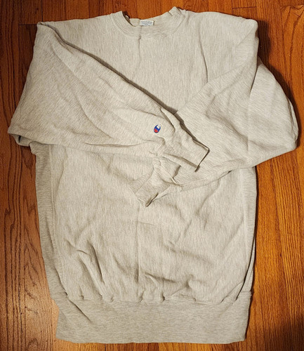 Vintage 80s CHAMPION Reverse Weave UNIV OF WISCONSIN Sweatshirt Grey/Navy XXL - Picture 8 of 11
