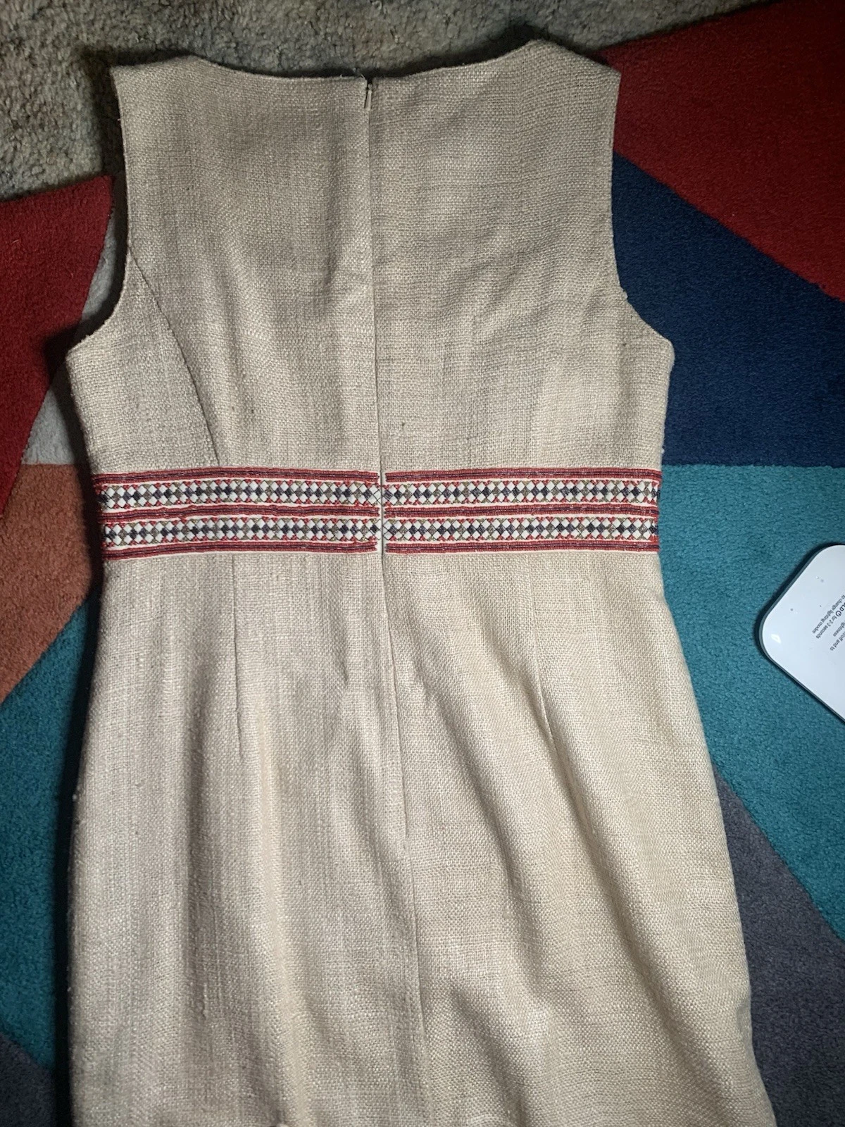 Abito donna foderato Tory Burch beige lino seta M ?