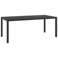 Gartentisch Aluminium Gestell WPC Tischplatte Schwarz 185 X 90 X 74 Cm