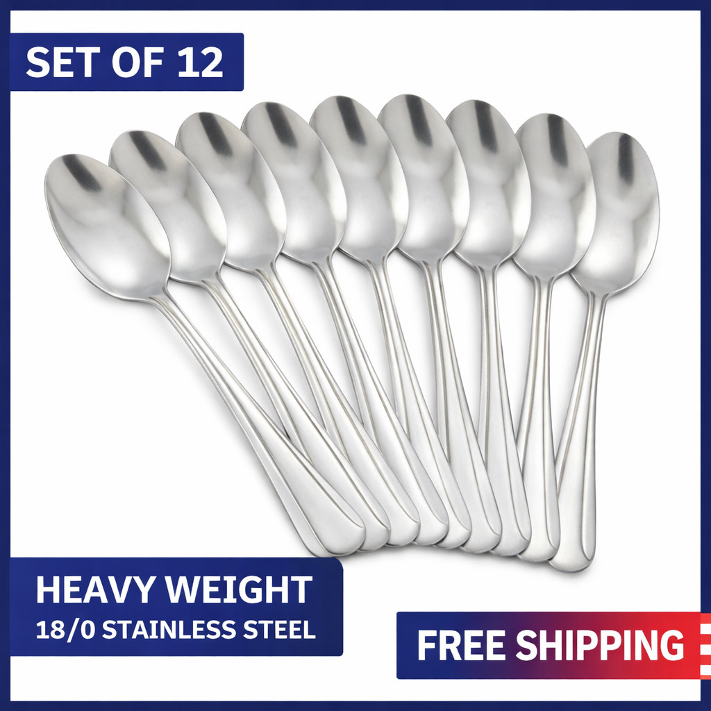 Winco 0014-03 Heavy Weight Stainless Steel Dominion Dinner Spoon - 1 Doz
