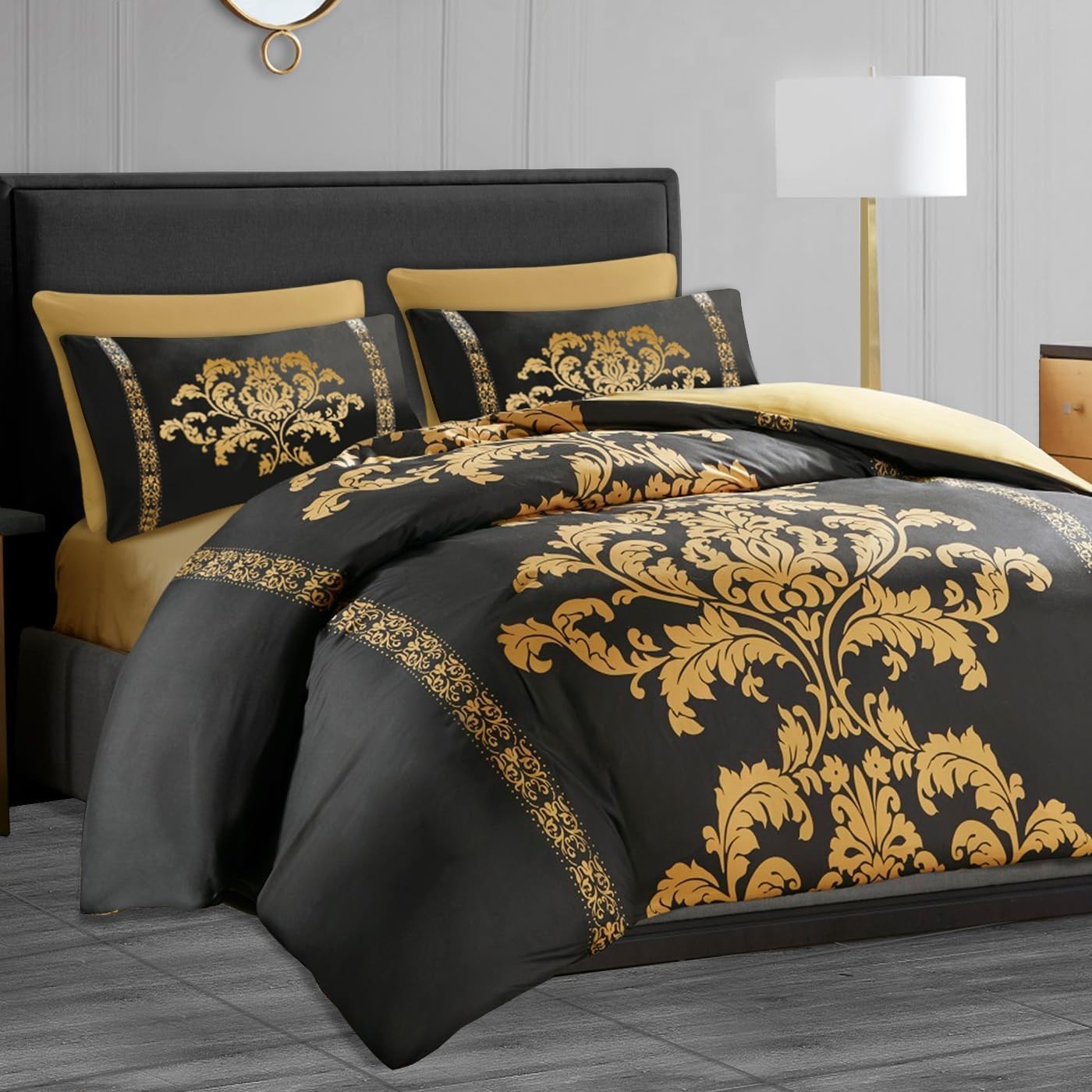 B&Q - Lazzaro Double Duvet Set Premium Microfiber Reversible Duvet Cover Double 3 Pcs Ultrasoft Hypoallergenic With Zipper Closure - Image 2