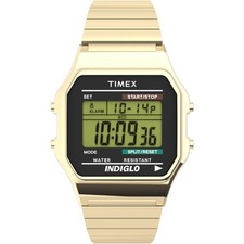 Orologio Timex Uomo Classico Digitale 34mm Tono Oro Quarzo - T78677 NUOVO